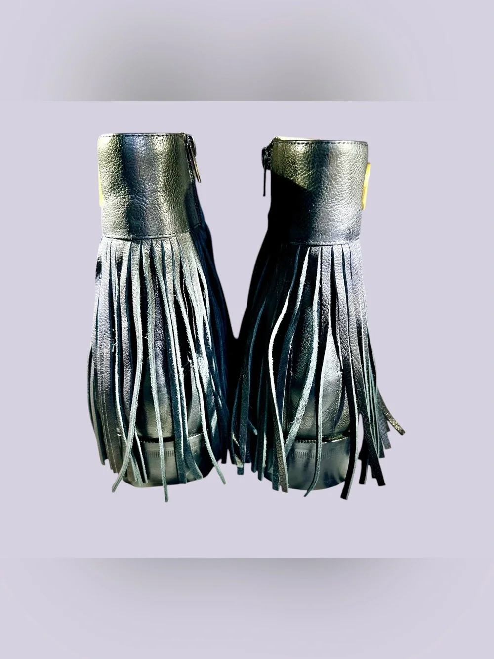 Valentino Garavani Men’s Logo Embellished Fringed Leather Chelsea Boots